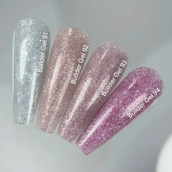 NAILSOFTHEDAY Builder Gel 91 — builder gel reflectante plateado-lechoso, 15 ml