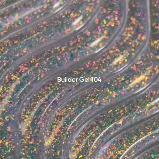 NAILSOFTHEDAY Builder Gel 104 — builder gel transparente con copos Yuki, 15 ml