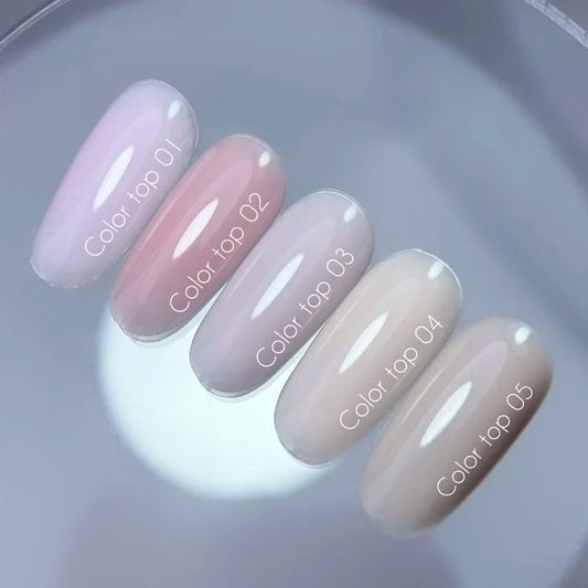 NAILSOFTHEDAY Color top 03 — top rosa polvoriento sin capa pegajosa para uñas, 10 ml