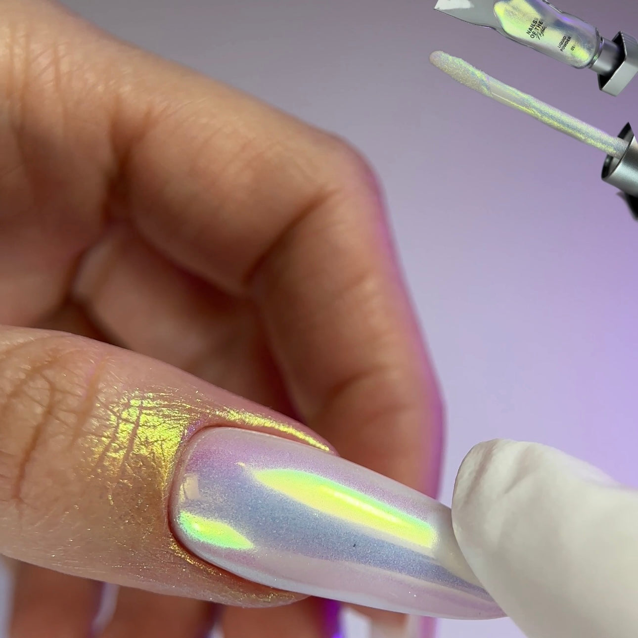 Polvo líquido 01: ungüento líquido con iridiscencia de verde a morado para uñas, 5 g