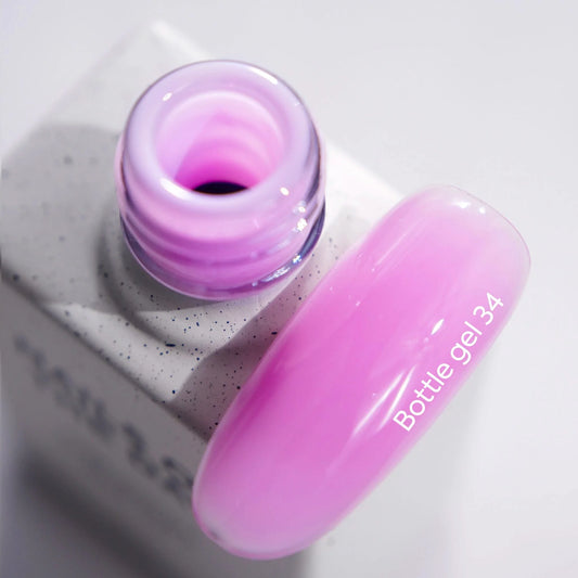 NAILSOFTHEDAY Botella gel 34 – gel fortalecedor de uñas ultra fuerte de color rosa suave, 10 ml