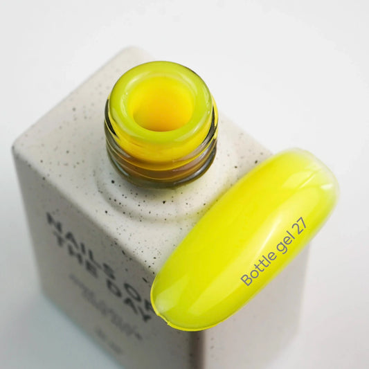 NAILSOFTHEDAY Botella gel 27 – gel fortalecedor de uñas ultrafuerte amarillo neón, 10 ml