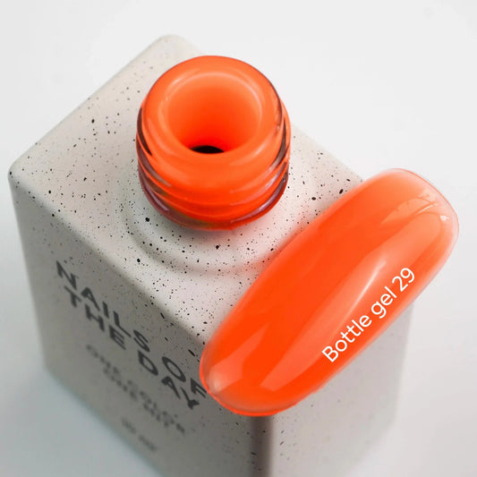 NAILSOFTHEDAY Botella gel 29 – gel fortalecedor de uñas ultrafuerte naranja neón, 10 ml