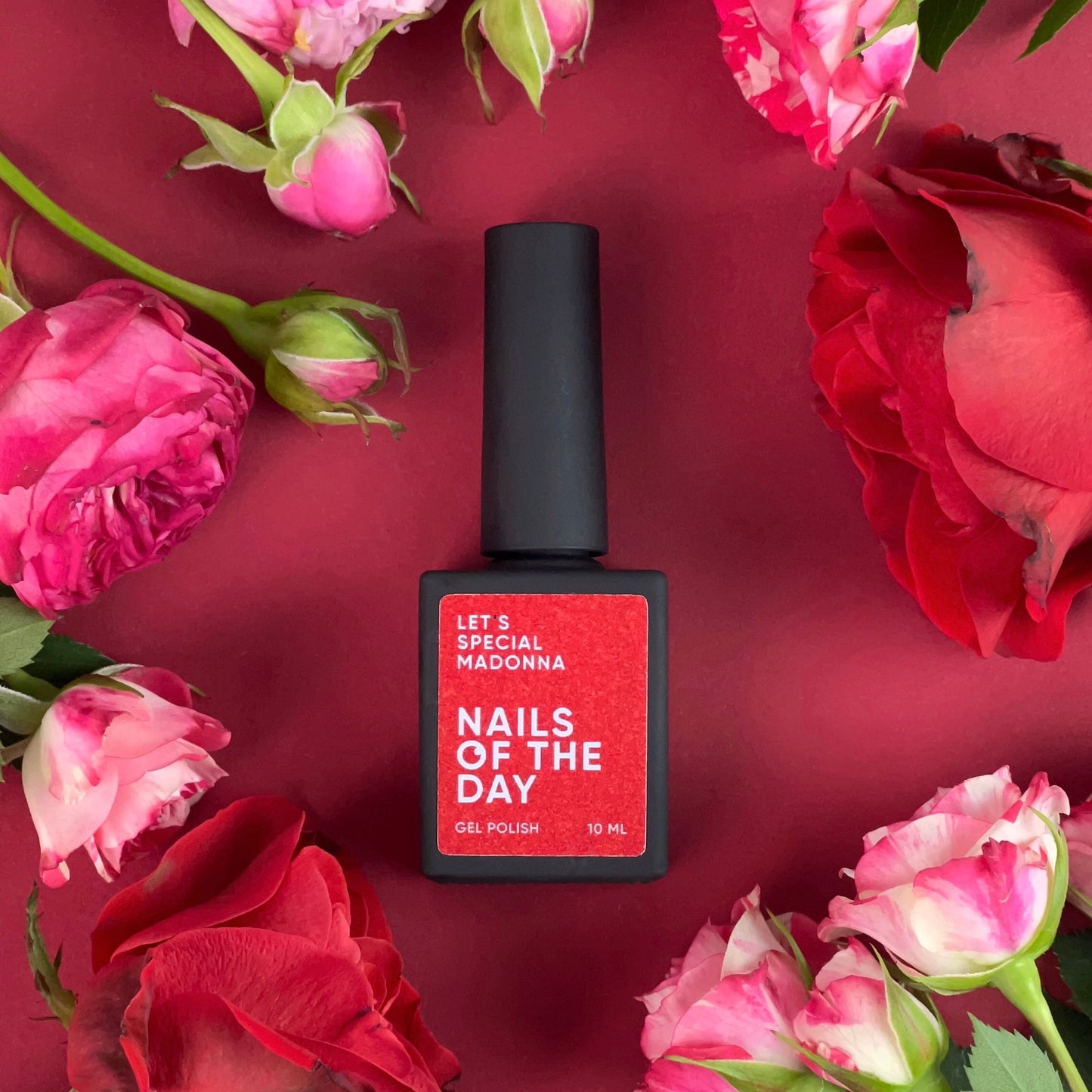 NAILSOFTHEDAY Let's Special Madonna - esmalte de uñas en gel con purpurina roja que cubre una capa, 10 ml