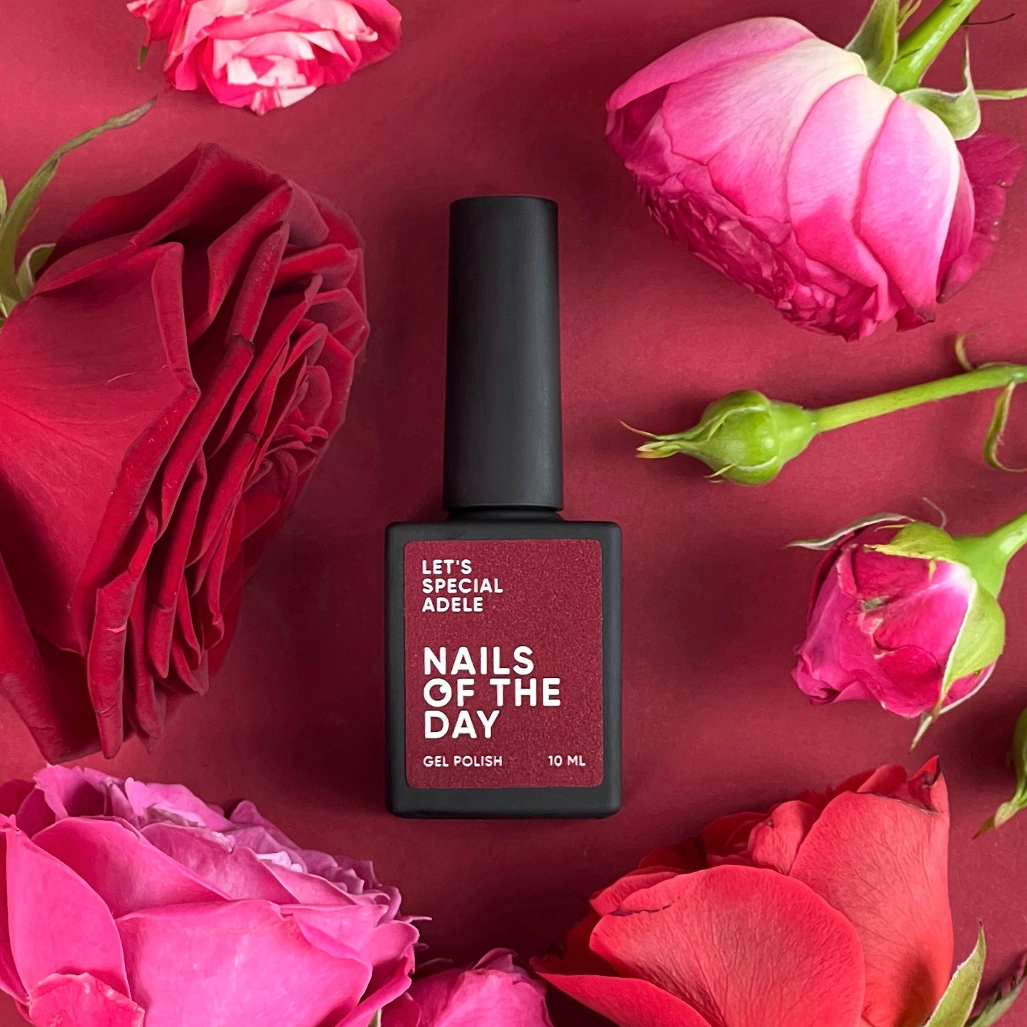 NAILSOFTHEDAY Let's Special Adele - esmalte de uñas en gel rojo con brillo que cubre una capa, 10 ml