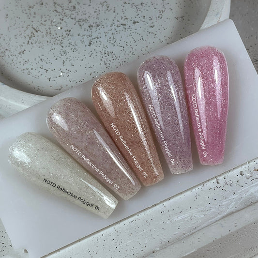 NAILSOFTHENIGHT Polygel reflectante 03 — poligel reflectante líquido melocotón de nueva fórmula para uñas, 15 ml