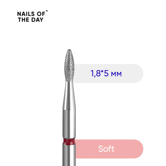 Cortador Nailsoftheday Gota — cortador de marca con forma de gota de diamante rojo, 1,8*5 mm