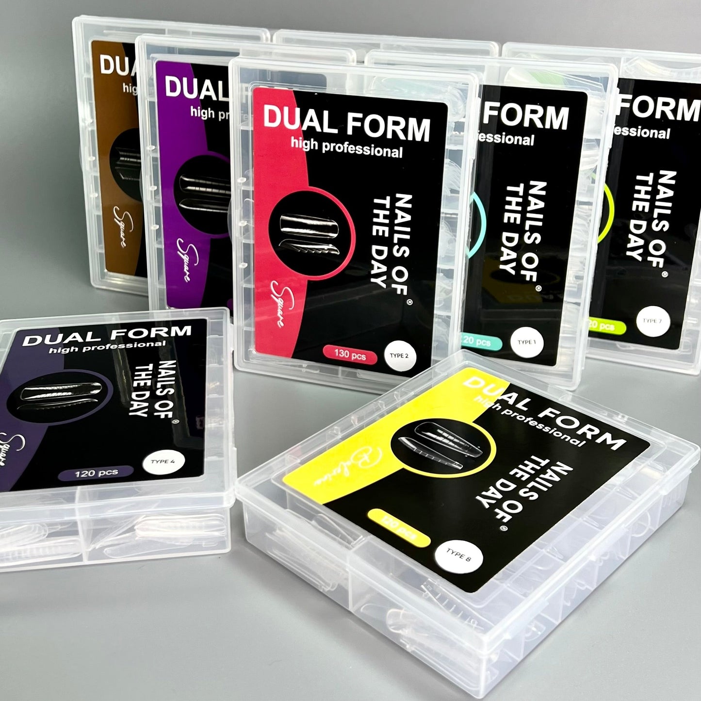 NAILSOFTHEDAY Escuadra de forma dual (Tipo 4): escuadra de forma superior para clavos, 120 piezas