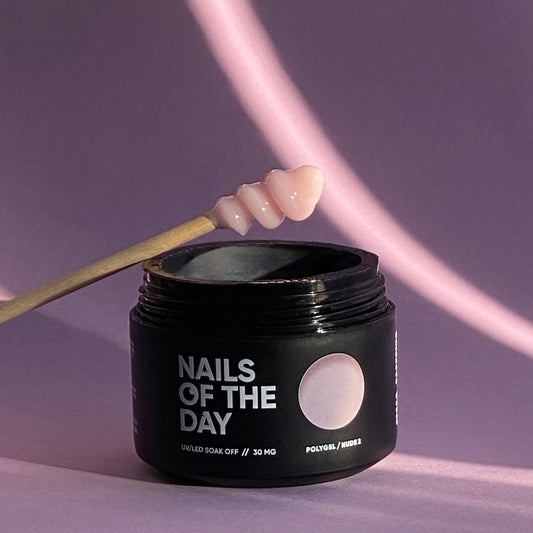 NAILSOFTHEDAY Polygel nude 02 — Polygel delicado nude de grano fino, 30 g