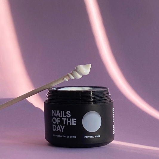 NAILSOFTHEDAY Polygel blanco: poligel blanco de grano fino, 30 g