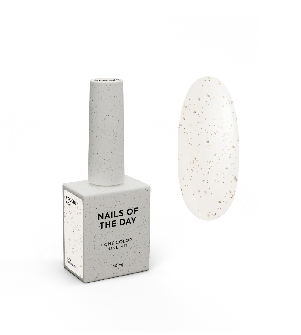 NAILSOFTHEDAY Esmalte en gel Coco: blanco lechoso con un tinte dorado, esmalte en gel para uñas que cubre una capa, 10 ml