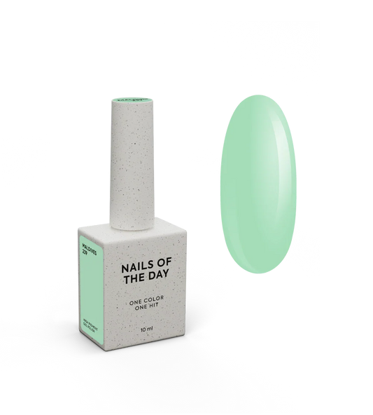 NAILSOFTHEDAY Esmalte en gel Maldivas: esmalte de uñas en gel verde menta cálido que cubre una capa, 10 ml