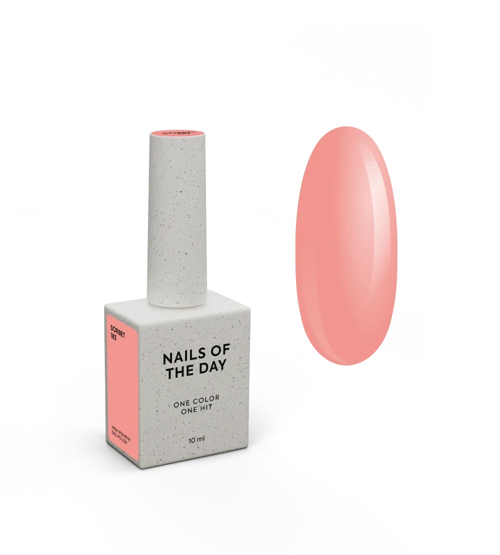 NAILSOFTHEDAY Esmalte en gel Sorbet: esmalte en gel suave color melocotón para cubrir uñas en una sola capa, 10 ml
