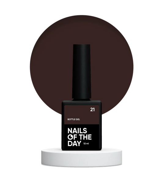 NAILSOFTHEDAY Botella gel 21 – gel ultrafuerte marrón frío, 10 ml