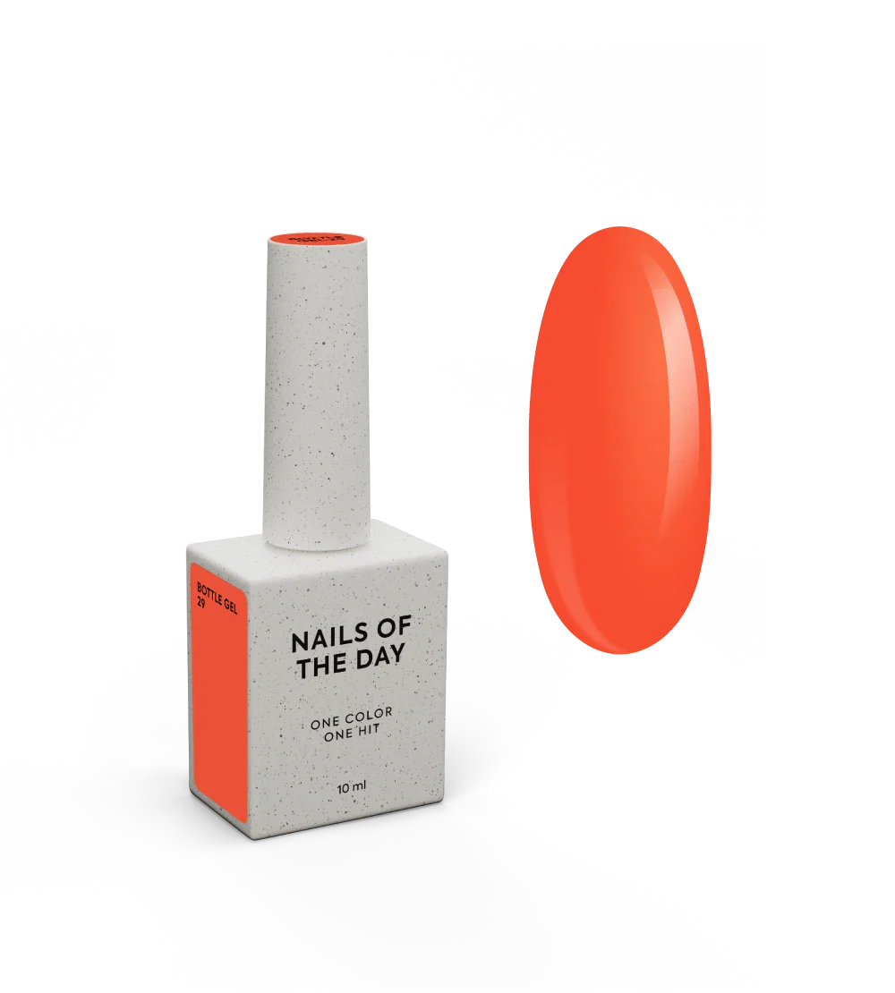 NAILSOFTHEDAY Botella gel 29 – gel fortalecedor de uñas ultrafuerte naranja neón, 10 ml