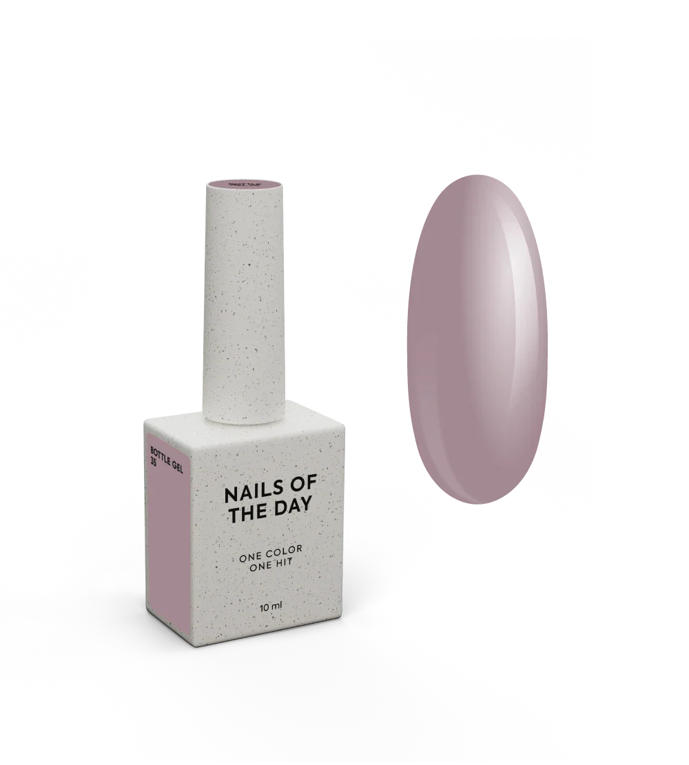 NAILSOFTHEDAY Botella gel 35 – gel fortalecedor de uñas ultra fuerte de color violeta polvoriento, 10 ml