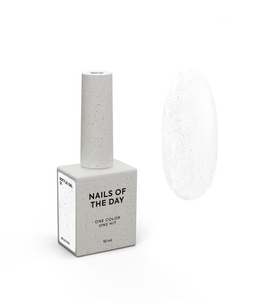 NAILSOFTHEDAY Botella gel 37 – gel lechoso reflectante súper fuerte para fortalecer las uñas, 10 ml