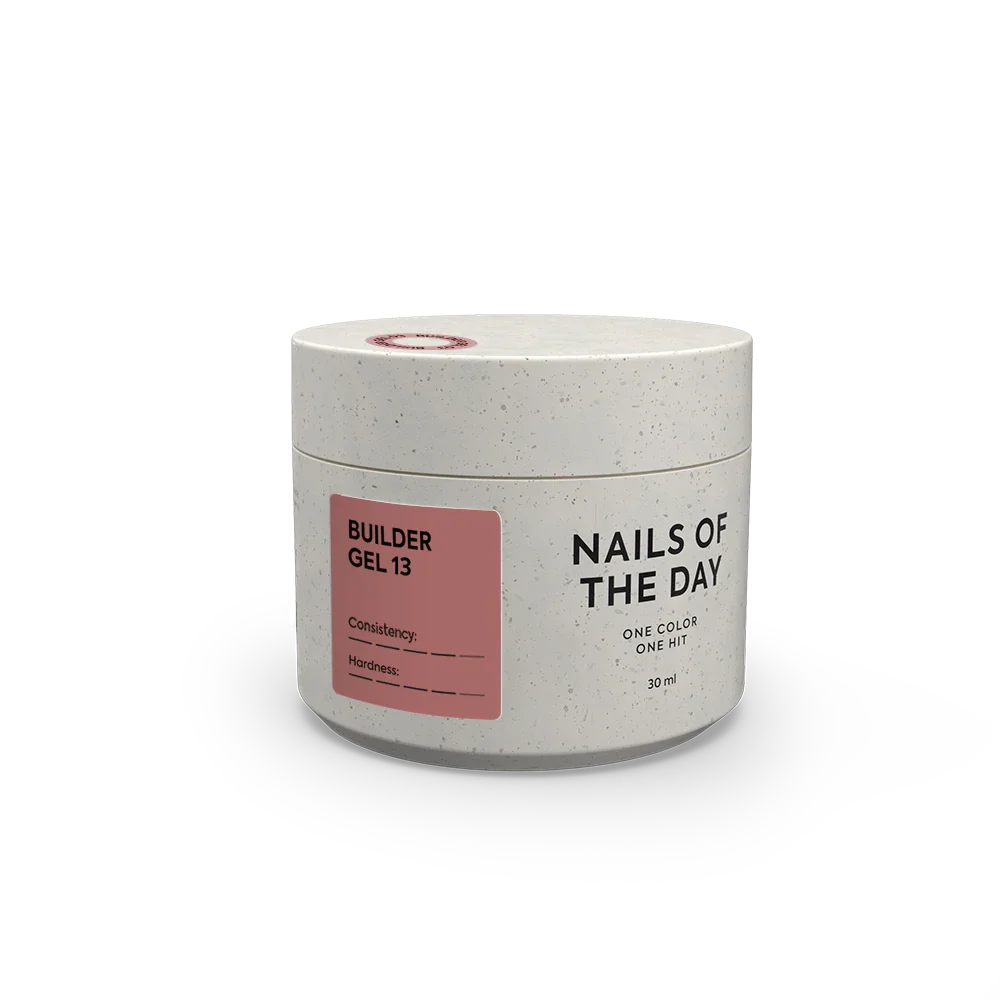 NAILSOFTHEDAY Builder Gel 13 - gel de extensión de uñas color caramelo oscuro, 30 ml