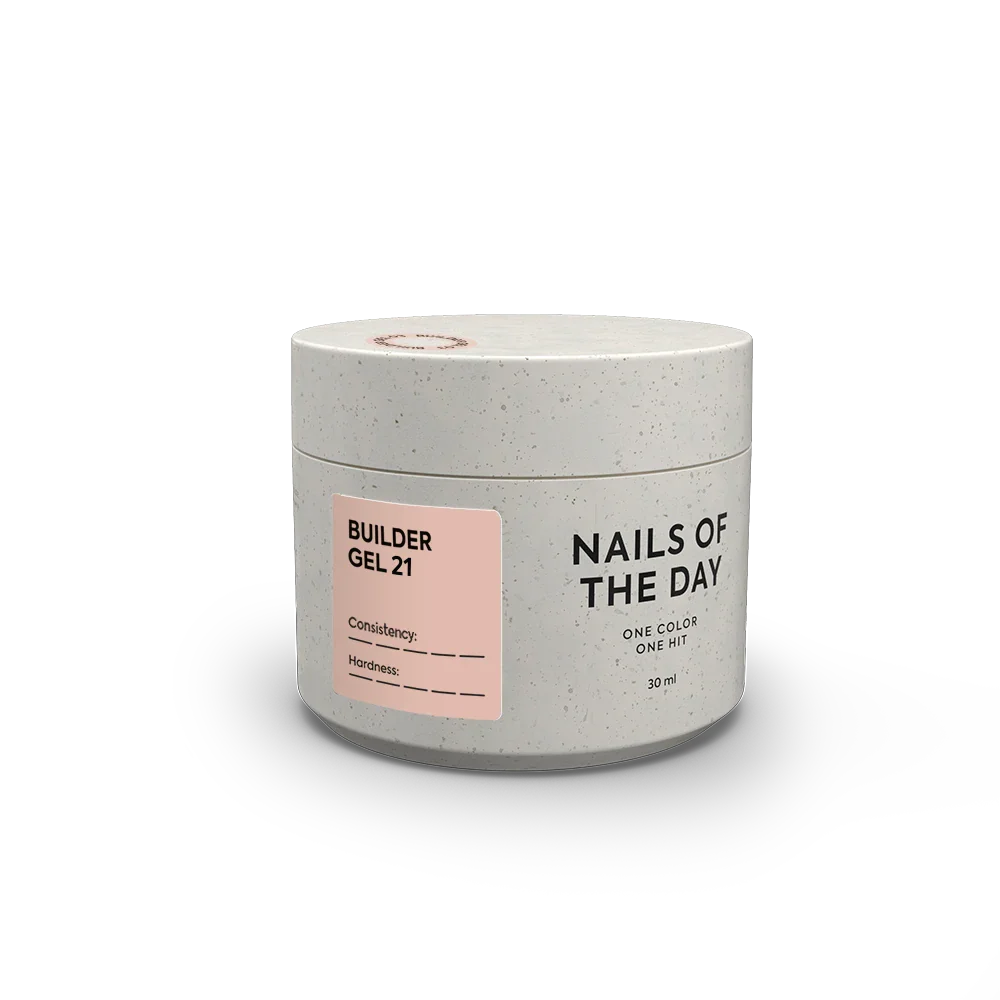 NAILSOFTHEDAY Builder Gel 21 — gel de extensión de uñas nude cálido, 30 ml