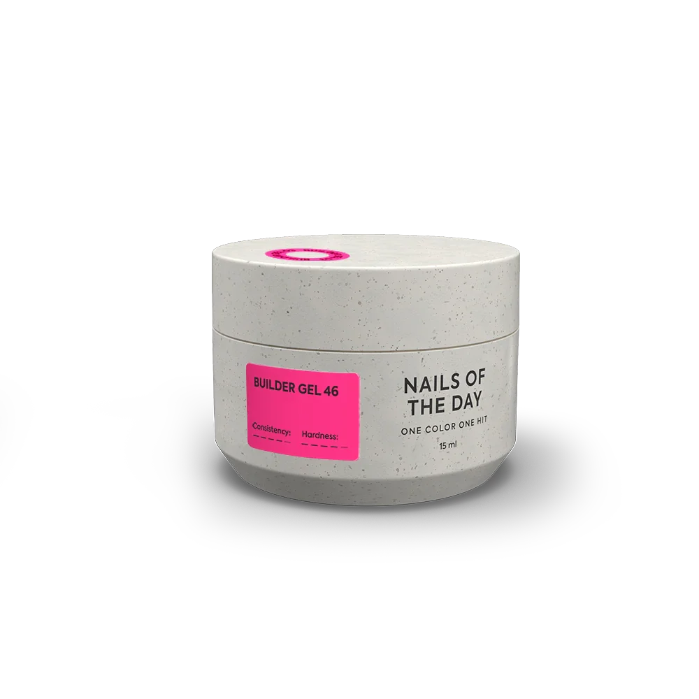 NAILSOFTHEDAY Builder gel 46 — gel de extensión de uñas de color rosa intenso, 15 ml