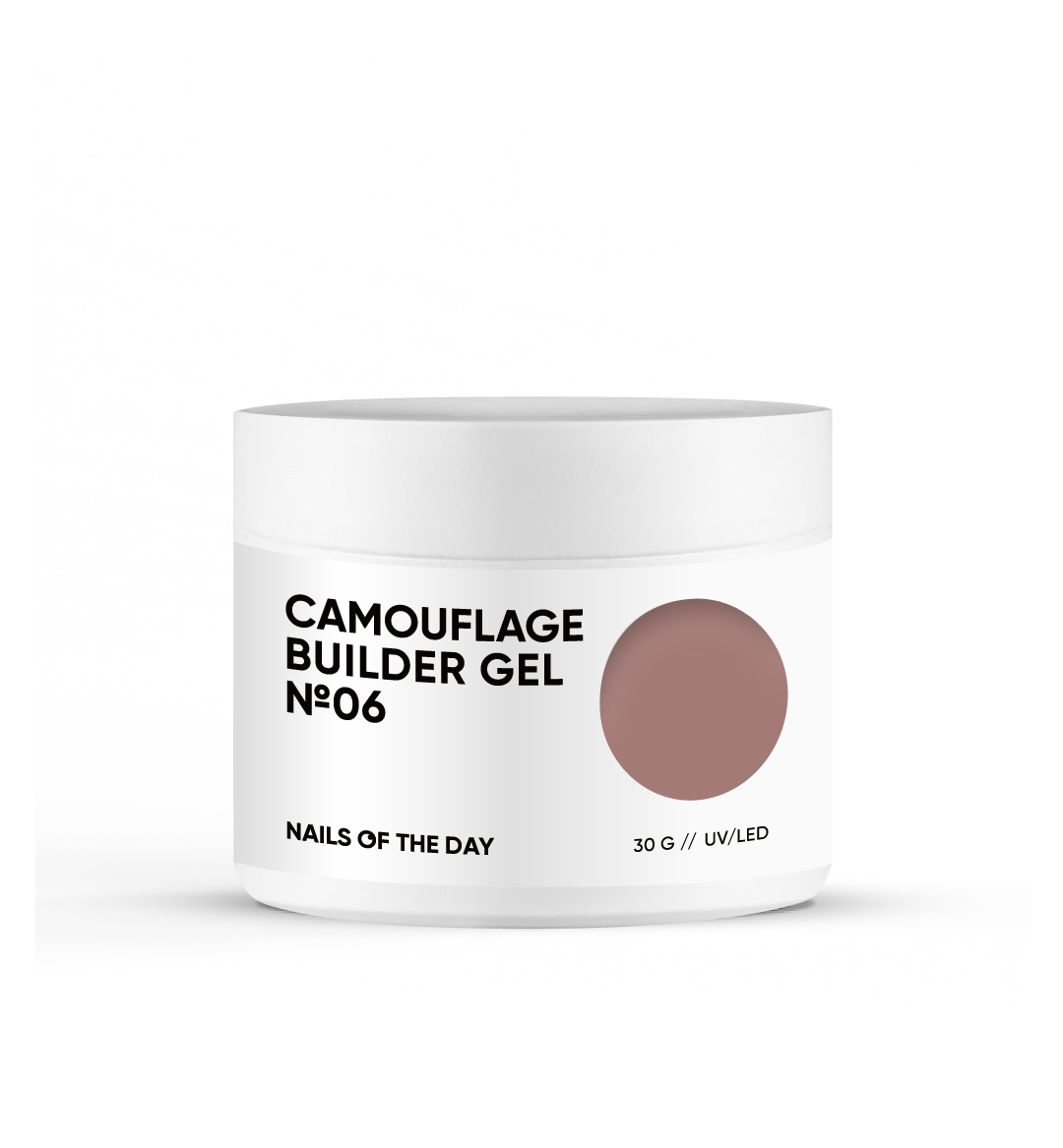 NAILSOFTHEDAY Gel constructor de camuflaje 06 - gel constructor de camuflaje marrón para uñas, 30 g