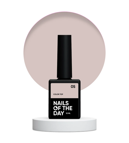 NAILSOFTHEDAY Color top 05 — top marrón nude sin capa pegajosa para uñas, 10 ml