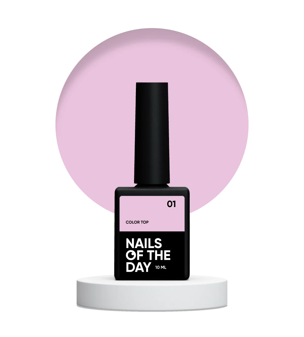 NAILSOFTHEDAY Color top 01 — top rosa claro sin capa adhesiva para uñas, 10 ml