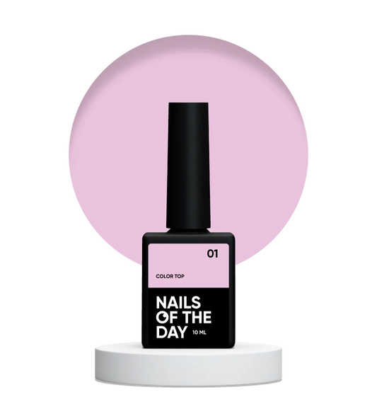 NAILSOFTHEDAY Color top 01 — top rosa claro sin capa adhesiva para uñas, 10 ml
