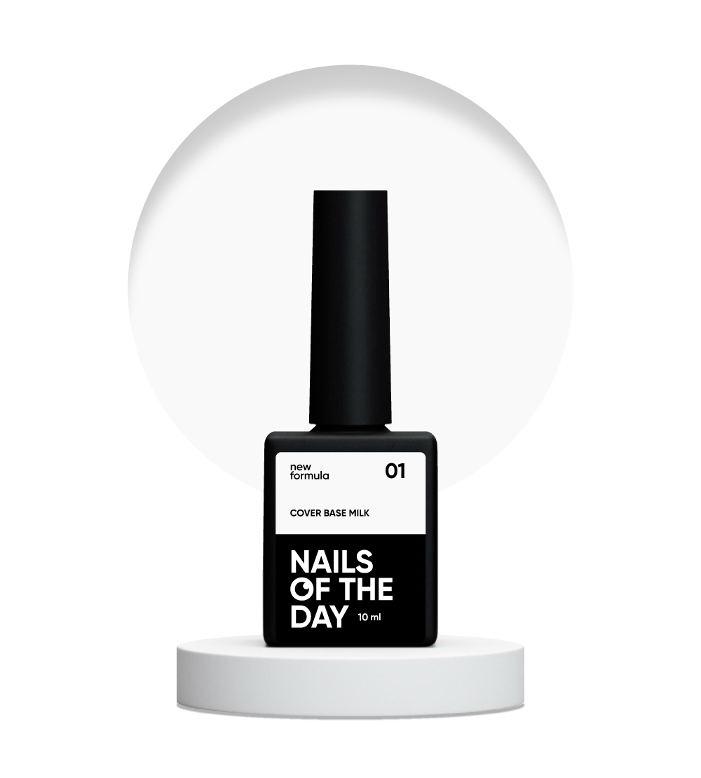 Nailsoftheday Base de cobertura NUEVO Fórmula leche 01: capa base translúcida de camuflaje de leche fría para uñas, 10 ml