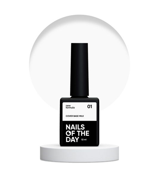 Nailsoftheday Base de cobertura NUEVO Fórmula leche 01: capa base translúcida de camuflaje de leche fría para uñas, 10 ml