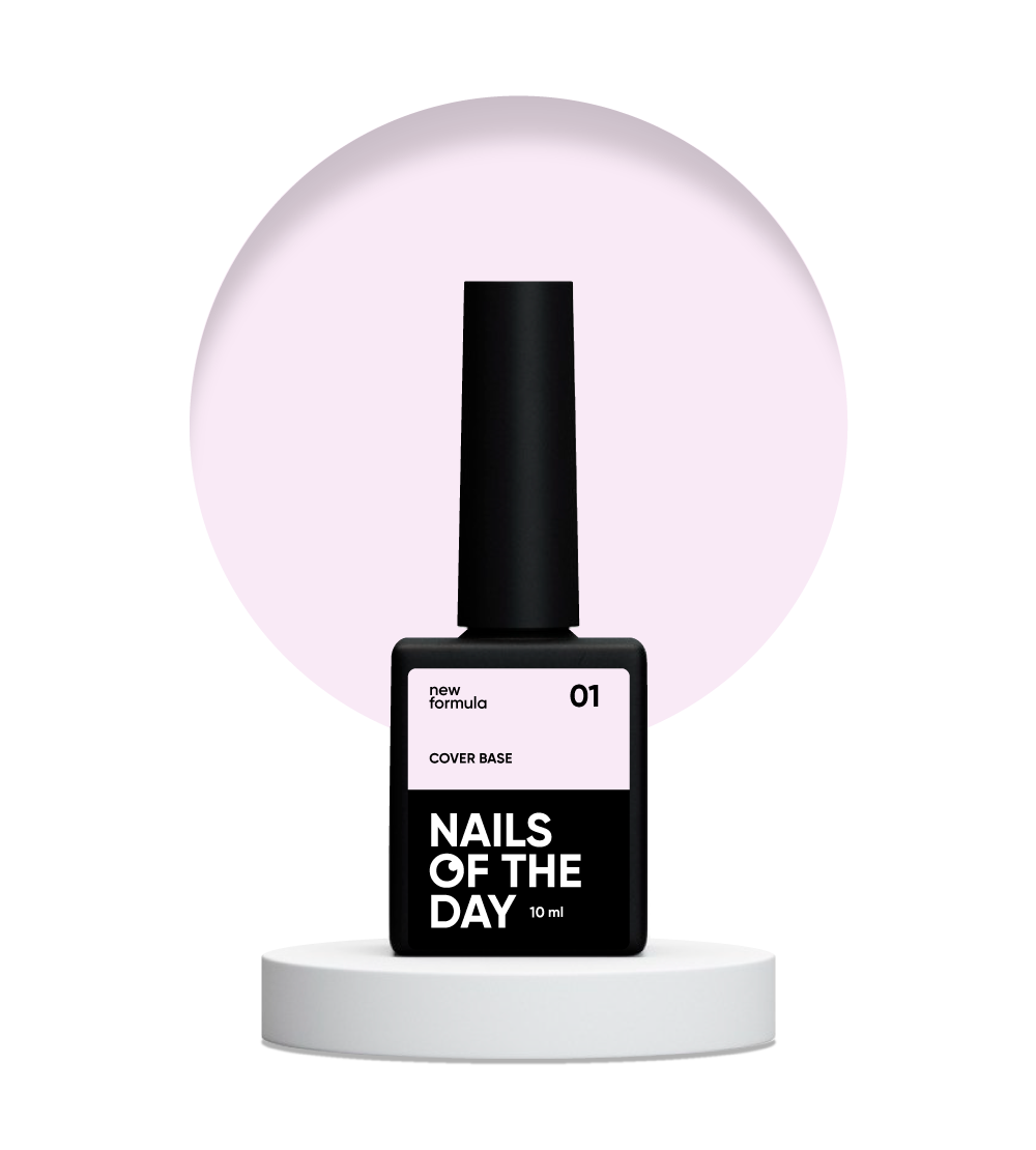 Nailsoftheday Base de cobertura NUEVA Fórmula 01: capa base de camuflaje rosa claro para uñas, 10 ml