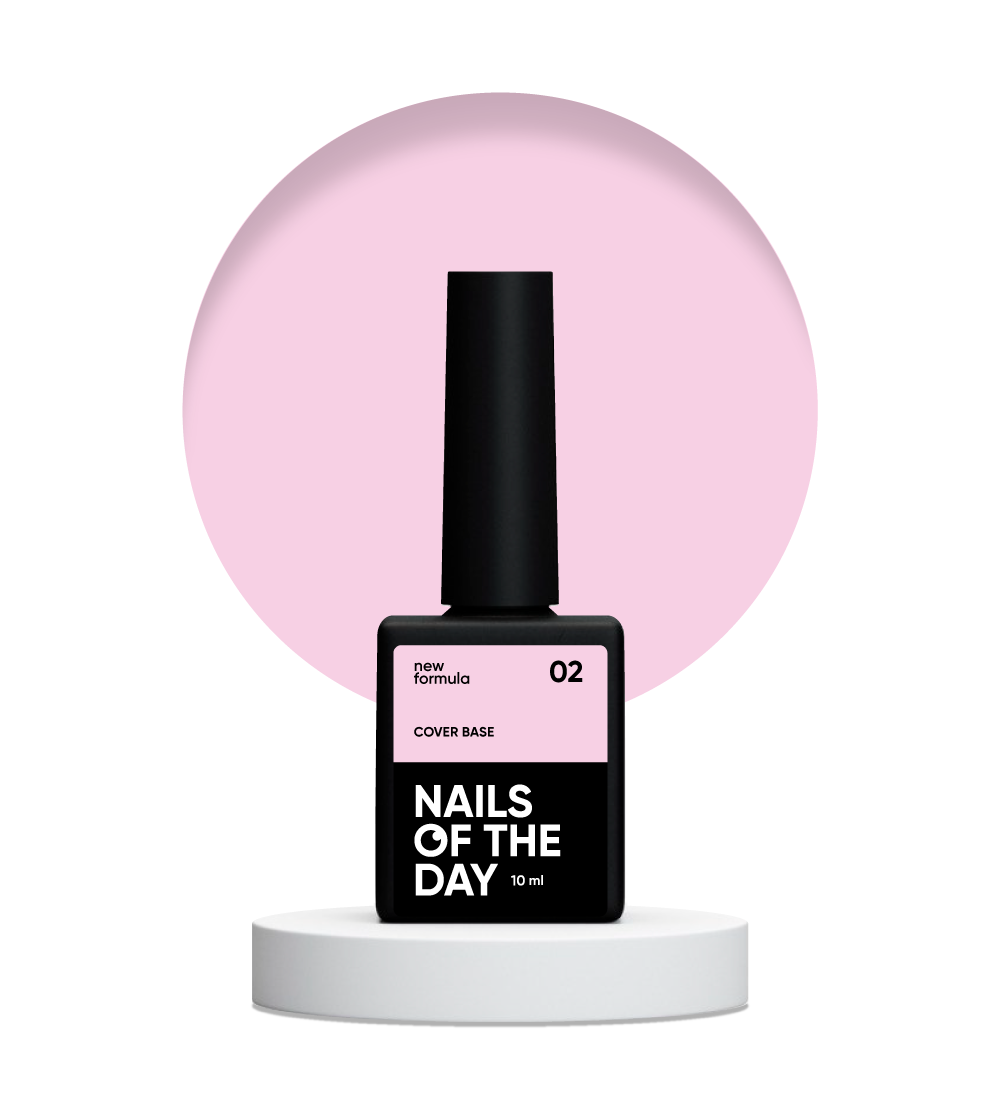 Nailsoftheday Base de cobertura NUEVA Fórmula 02 — capa base de camuflaje rosa nude para uñas, 10 ml