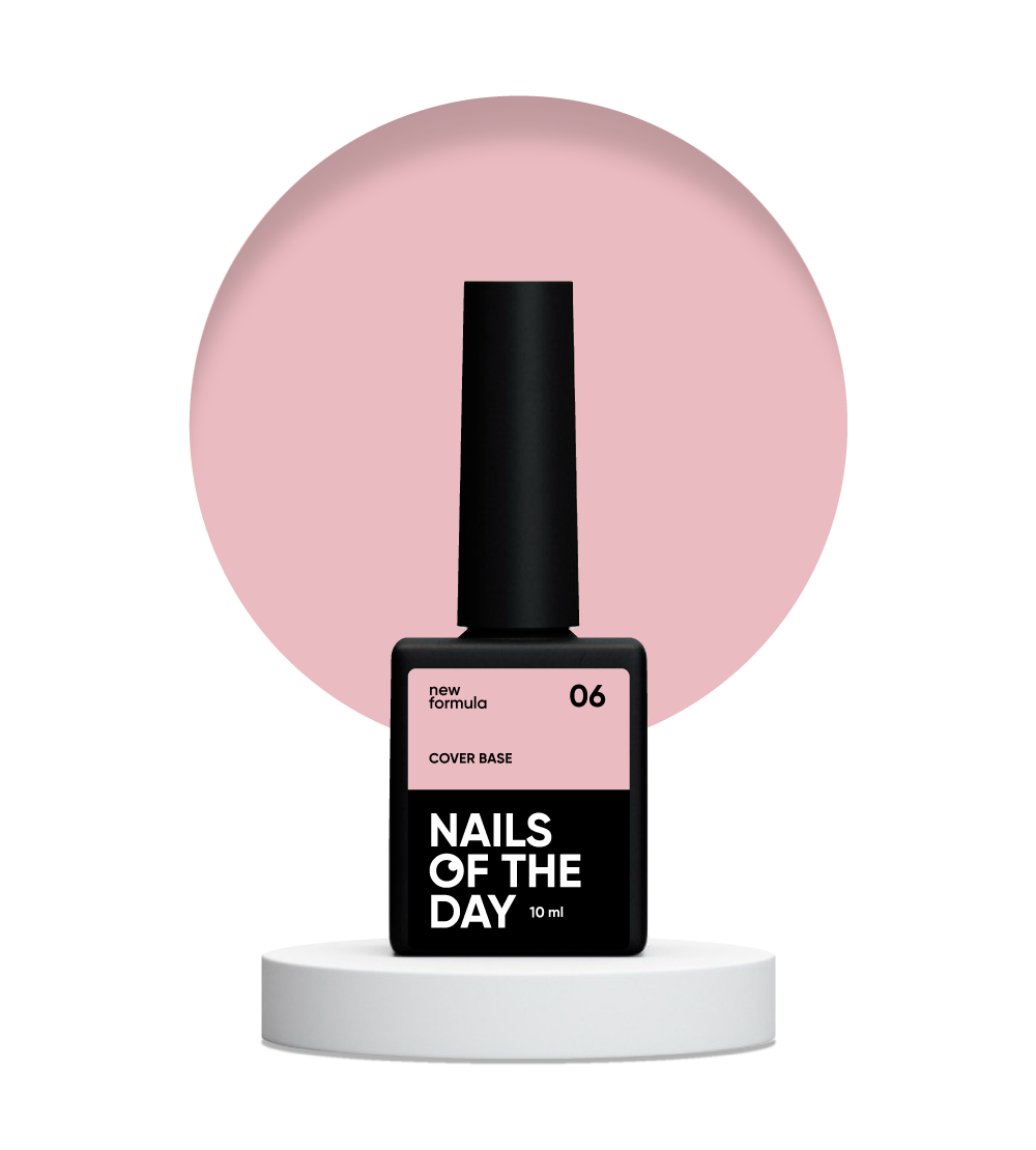 Nailsoftheday Base de cobertura NUEVA Fórmula 06: capa base de camuflaje color melocotón nude para uñas, 10 ml