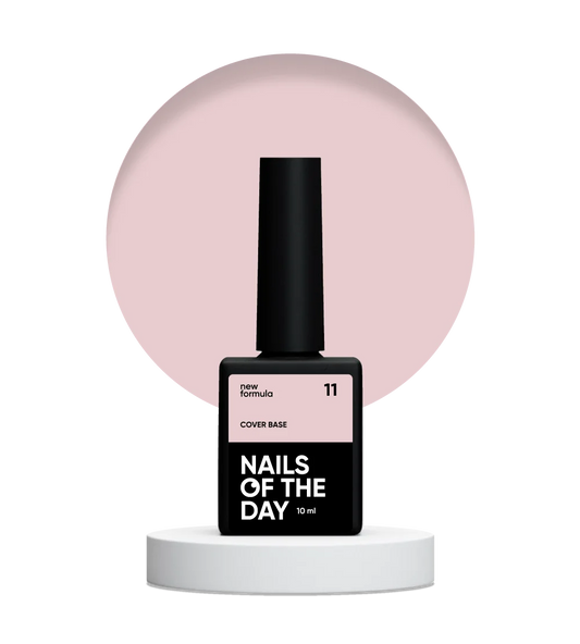 Nailsoftheday Base de cobertura NUEVA Fórmula 11: capa base de camuflaje suave semitransparente para uñas, 10 ml