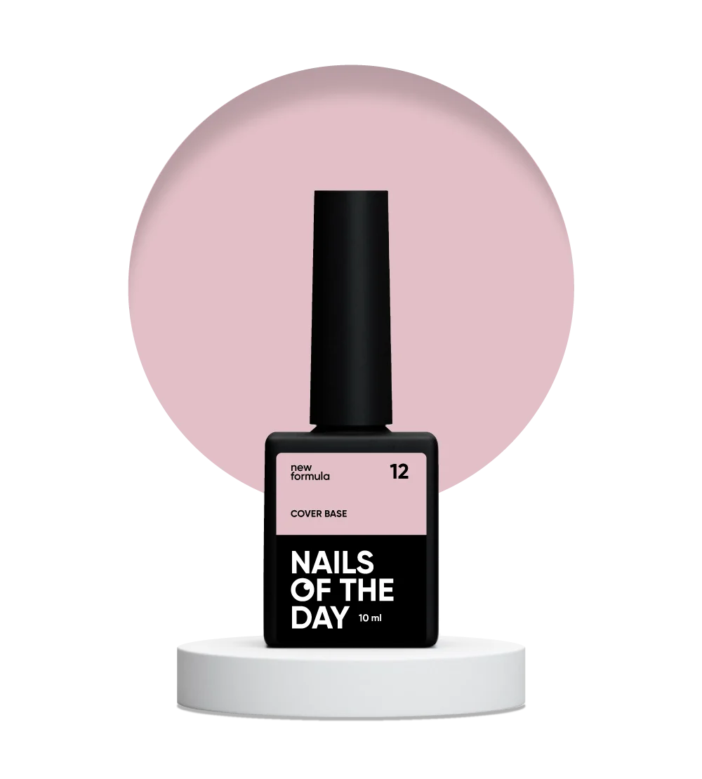 Nailsoftheday Base de cobertura NUEVA Fórmula 12: capa base de camuflaje beige y rosa apagado para uñas, 10 ml