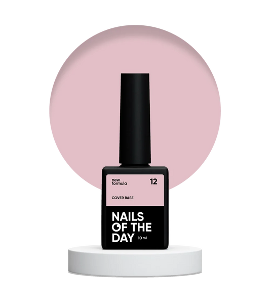 Nailsoftheday Base de cobertura NUEVA Fórmula 12: capa base de camuflaje beige y rosa apagado para uñas, 10 ml