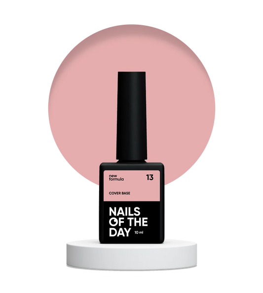 Nailsoftheday Base de cobertura NUEVA Fórmula 13: capa base de camuflaje rosa nude para uñas, 10 ml