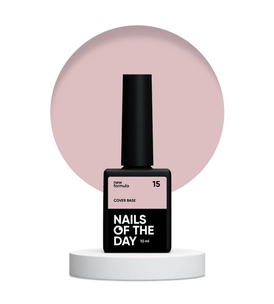 Nailsoftheday Base de cobertura NUEVA Fórmula 15: capa base de camuflaje natural nude para uñas, 10 ml
