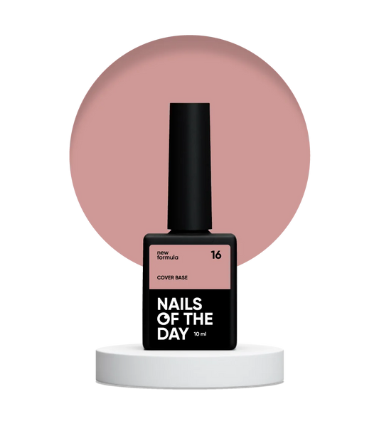 Nailsoftheday Base de cobertura NUEVA Fórmula 16: capa base de camuflaje nude natural oscuro para uñas, 10 ml