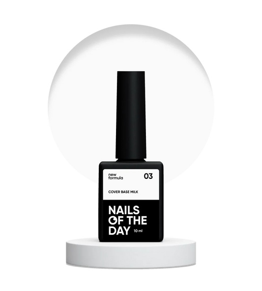 Nailsoftheday Base de cobertura NUEVO Fórmula leche 03 — recubrimiento base de camuflaje de leche translúcido para uñas, 10 ml