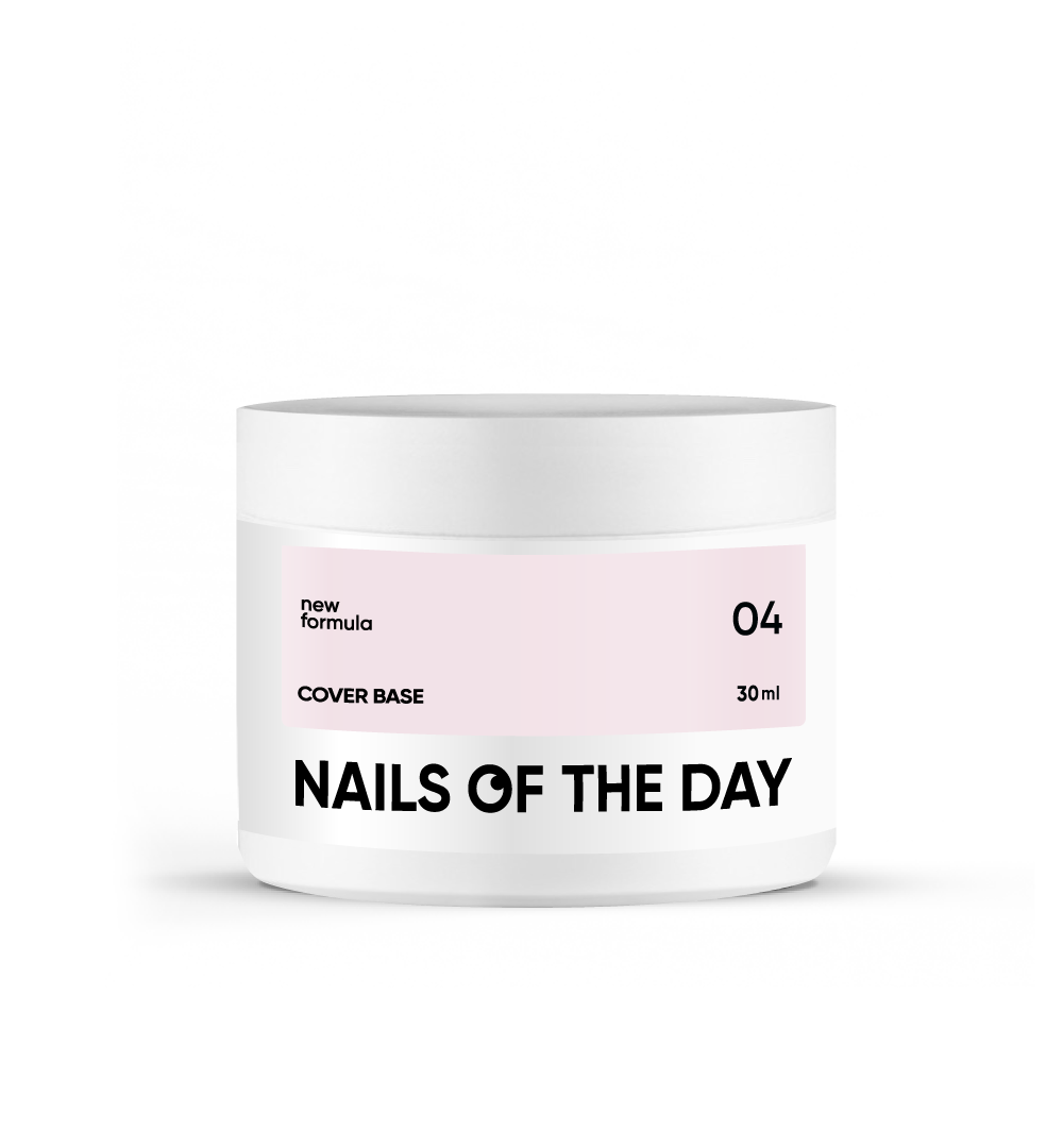 Nailsoftheday Base de cobertura NUEVA Fórmula 04 — base de uñas rosa polvo translúcida, 30 ml