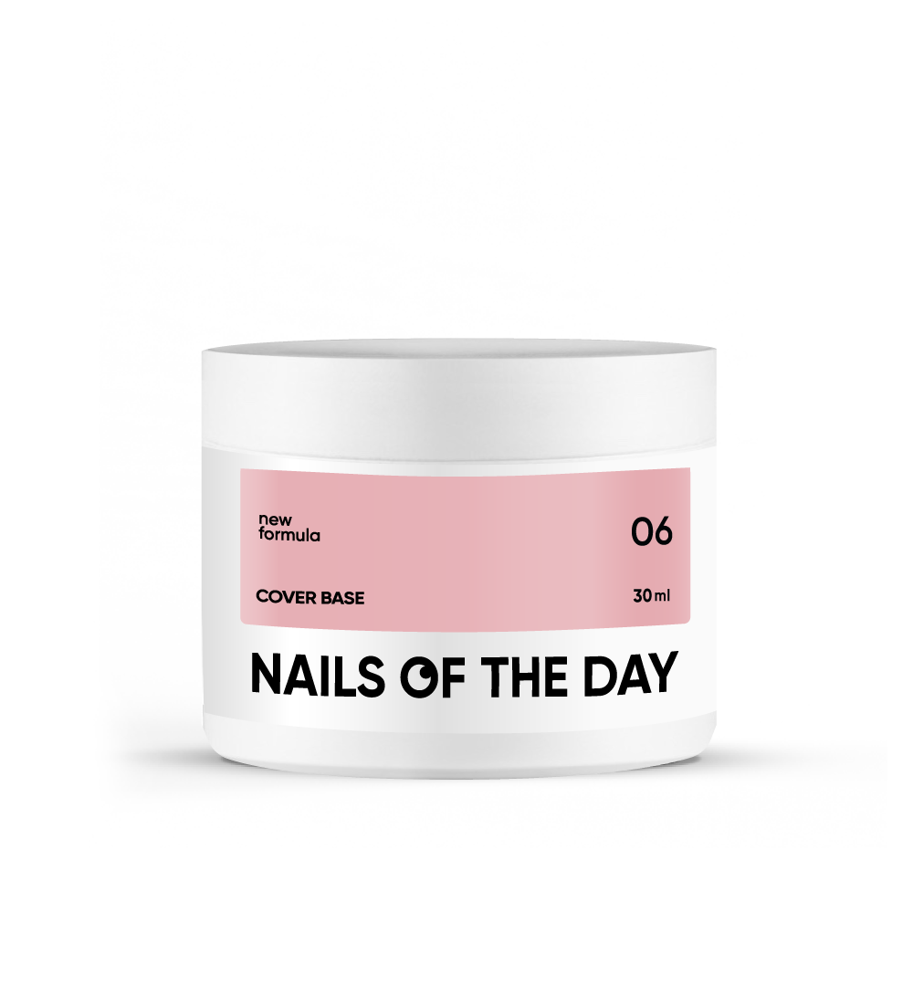 Nailsoftheday Base de cobertura NUEVA Fórmula 06: capa base de camuflaje color melocotón nude para uñas, 30 ml