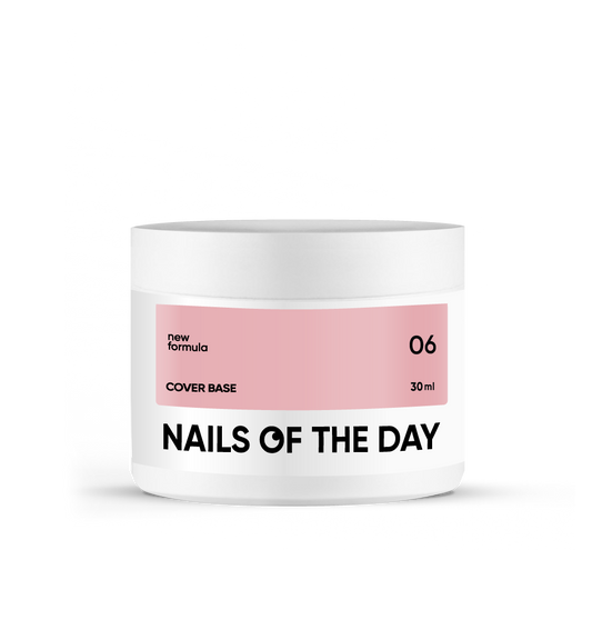 Nailsoftheday Base de cobertura NUEVA Fórmula 06: capa base de camuflaje color melocotón nude para uñas, 30 ml