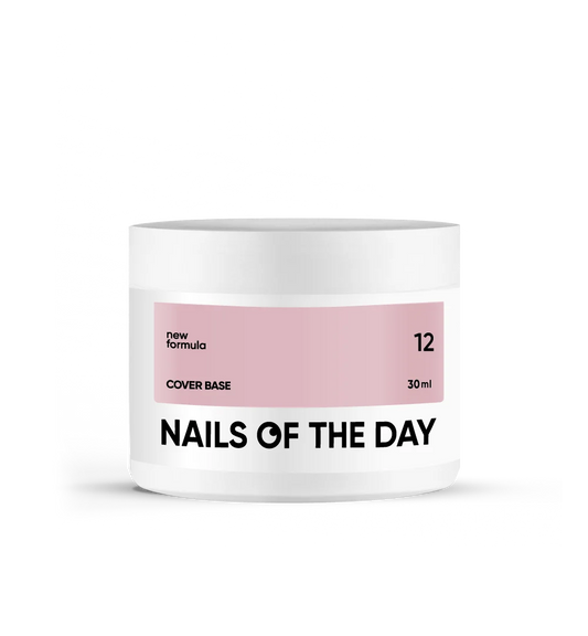 Nailsoftheday Base de cobertura NUEVA Fórmula 12: capa base de camuflaje beige-rosa apagado para uñas, 30 ml
