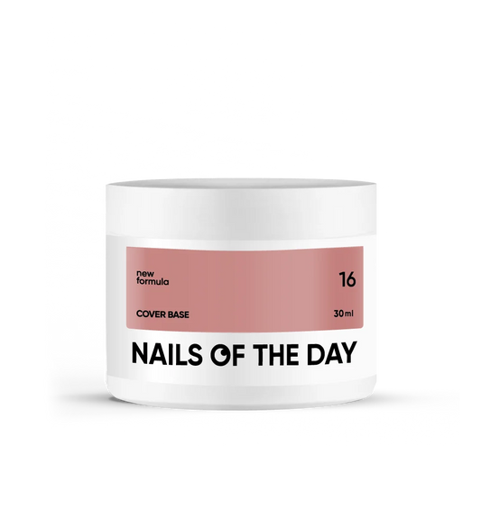 Nailsoftheday Base de cobertura NUEVA Fórmula 16: capa base de camuflaje nude natural oscuro para uñas, 30 ml