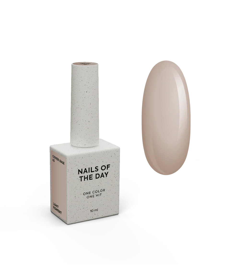 NAILSOFTHEDAY Cover base 43 light pigment — recubrimiento base beige translúcido ligeramente pigmentado para uñas, 10 ml