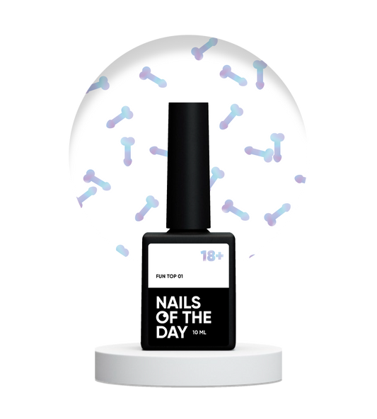 NAILSOFTHEDAY ¡DIVERSIÓN!top 01 — recubrimiento de acabado para uñas con decoración artística holográfica, sin capa pegajosa, 10 ml