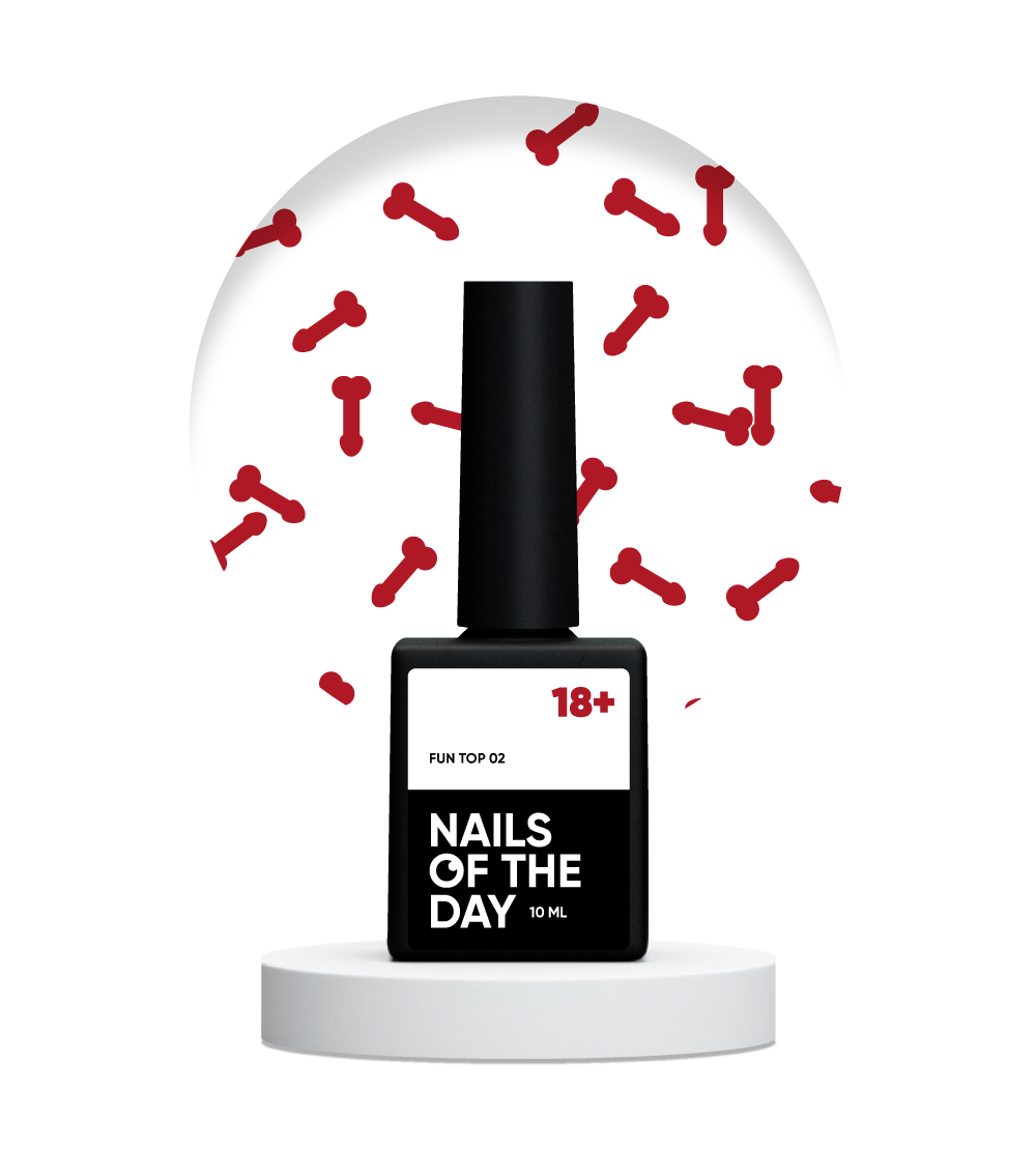 NAILSOFTHEDAY ¡DIVERSIÓN!top 02 — recubrimiento de acabado para uñas con decoración artística roja, sin capa pegajosa, 10 ml