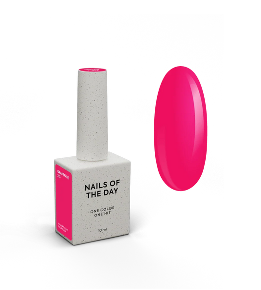 NAILSOFTHEDAY Esmalte en gel Grapefruit-213 — esmalte en gel color frambuesa neón superpuesto en una capa, 10 ml