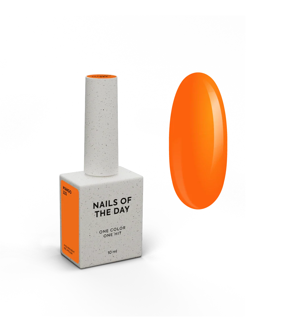 NAILSOFTHEDAY Esmalte en gel Mango-223 — esmalte en gel naranja neón superpuesto en una capa, 10 ml
